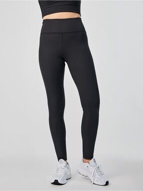 Girlfriend Collective Ribbed High Rise Compressive Leggings Black 7/8 XXS